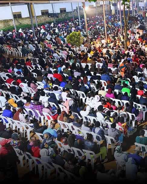 Congregation in worship